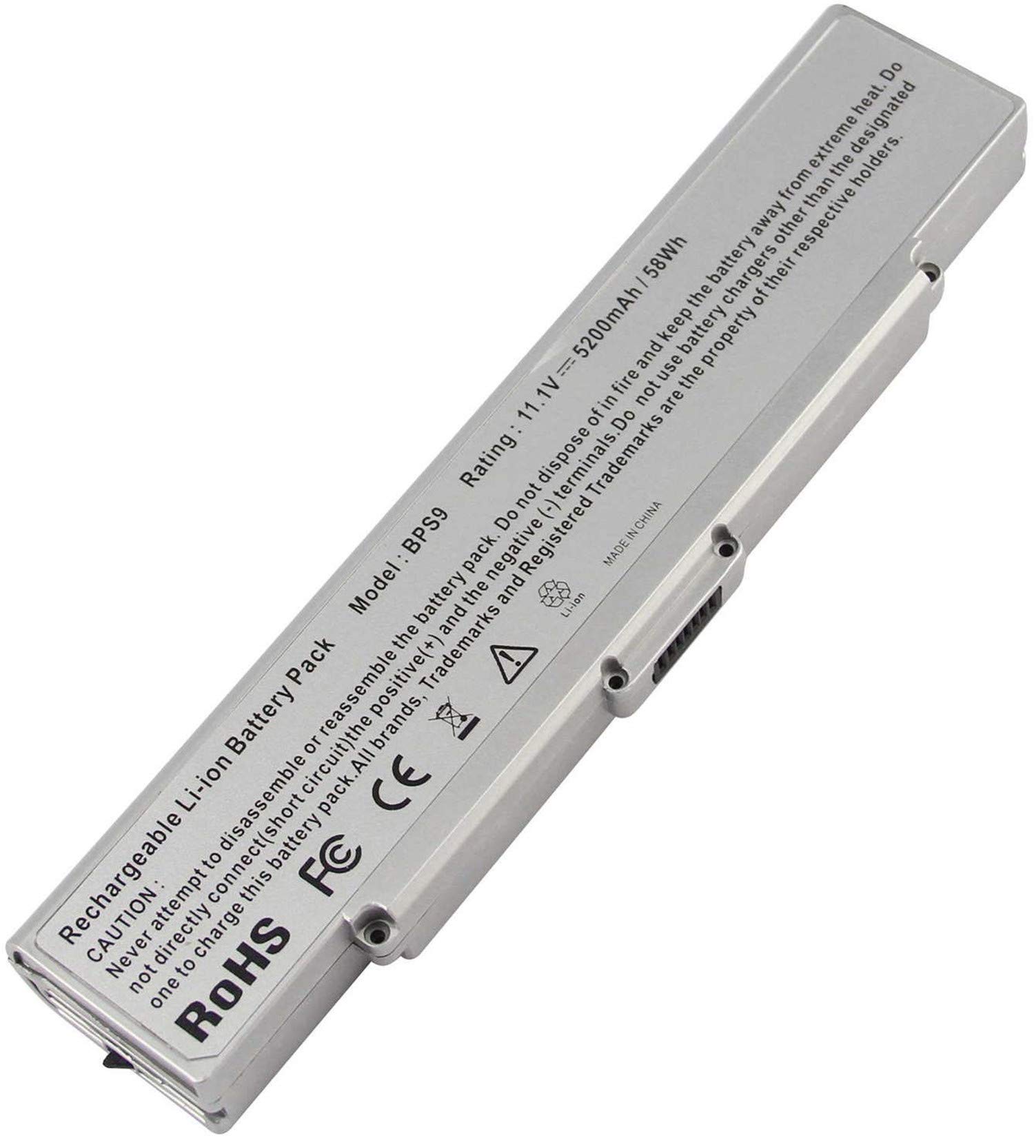 VGP-BPS9 VGP-BPS9A VGP-BPS9B VGP-BPS9S VGP-BPS10 VGP-BPS9/B VGP-BPS9A/B Laptop Battery Replacement for Sony Vaio VGN-CR VGN-NR PCG-7113M PCG-7121M PCG-7131M PCG-7133L PCG-7134M(11.1V 5200mah)