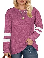 DOLNINE Plus Size Pullovers for Women Crewneck Fall