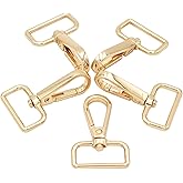 JWBIZ 15 Pcs D Ring Swivel Lobster Claw Clasp, Push Gate Snap Hooks Trigger Clips(Gold, 1 inch)