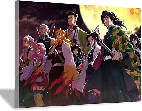 Amazon Co Jp アニメポスターデーモンスレイヤー役割格好良いシンプルさキャンバス絵画 リビングルームオフィス家の装飾装飾壁画40x60cm 16x24inch フレームレスポスターe ホーム キッチン