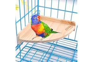 UCATQ Wood Perch Platform Toy for Bird Parrot Parakeet Finch Canary Budgie Hamster Gerbil Rat Chinchilla Perch Cage