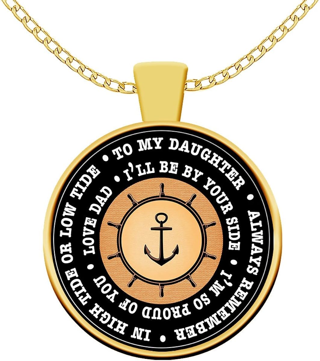 Amazon Com Dolphin Bay Products Dad To Daughter Gift I M So Proud Of You Father To Daughter Pendant Necklace Gold Plated Jewelry