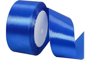 XMASOLD Blue Ribbon 1-1/2 Inch, 25 Yards Royal Blue Satin Fabric Ribbons for Christmas Gift Wrapping, Christmas Garland, Christmas Tree Ornaments, Bows Making, DIY Crafts, Sewing Projects and Wedding Party