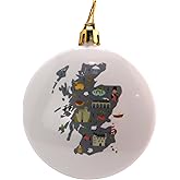 Scotland Christmas Ornament Holiday Decoration with Scottish Country Map Vacation Souvenir Tree Decor