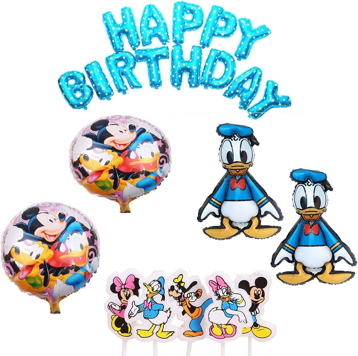 Amazon Co Jp ドナルドダック 誕生日 飾り付け Donald Duck ディズニー ドナルド キャラクター 可愛い 子供 男の子 女の子 バルーン 風船 ケーキトッパー Happy Birthday ガーランド ブルー 29枚セット おもちゃ