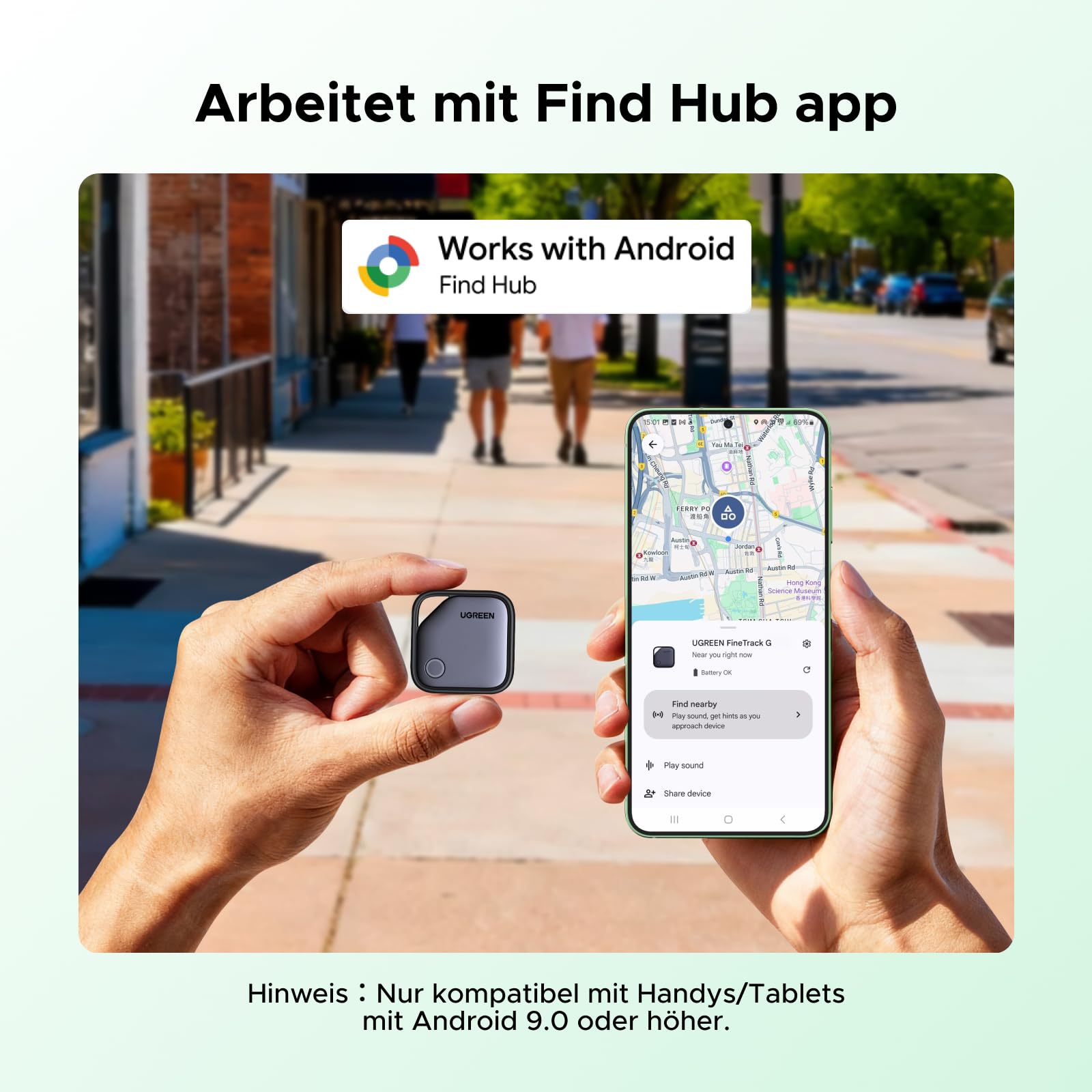 UGREEN FineTrack G 4er Pack mit USB C Aufladung, Bluetooth Tracker kompatibel mit Google Find Hub (nur Android), Schlüsselfinder für Gepäck/Koffer, Smarttag kompatibel mit Pixel 10/Galaxy S25 usw. 2