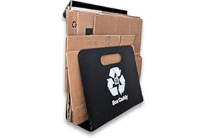 Box Caddy - Cardboard Recycling Organizer. The ultimate solution to store, transport, and recycle your cardboard. Eliminates cardboard clutter. (Black/White)