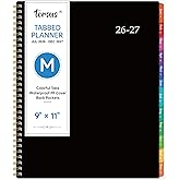 Planner 2026-2027 - Monthly Calendar 2026-2027, Colorful Monthly Tabs, Jul 2026 - Dec 2027, 9" x 11" Large Planner/Calendar, Back Pocket, Perfect for School Office Home Planning