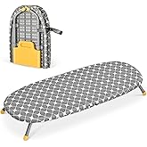 APEXCHASER Foldable Ironing Board, Tabletop Small Board with Heat Resistant Covers, Portable Folding Mini Non-Slip Feet for H