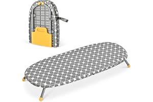 APEXCHASER Foldable Ironing Board, Tabletop Small Board with Heat Resistant Covers, Portable Folding Mini Non-Slip Feet for H