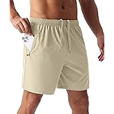 Sailwind Men’s Athletic Running Shorts 7" Quick Dry Lightweight Workout Gym Shorts with Zipper Pockets for Basketball Hiking