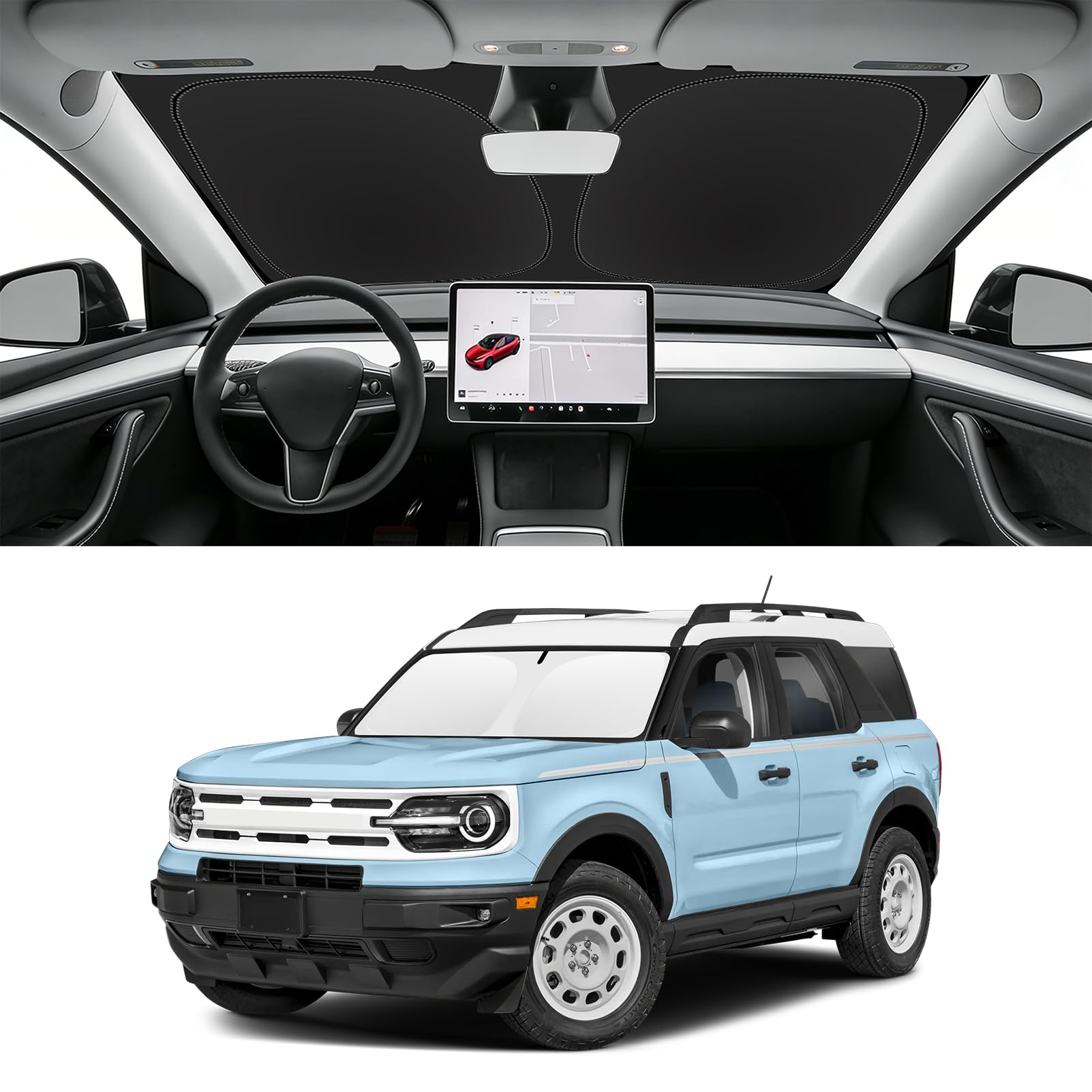 SLOGENTO Custom Fit Windshield Sun Shade for Ford Bronco Sport 2021-2026