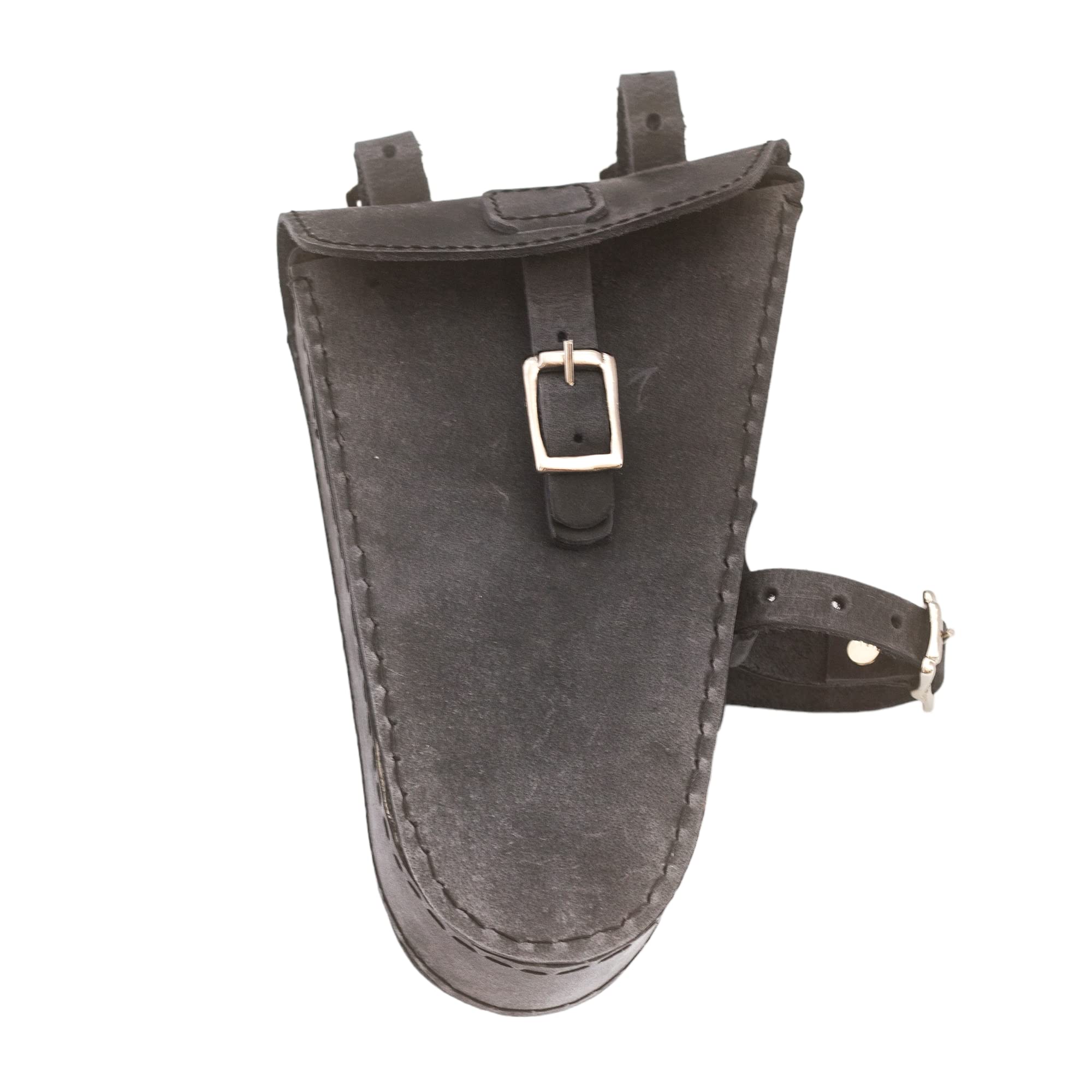 Frame Bike Bag Genuine Leather in CHARCOAL BLACK TRIGL-BL-RAW