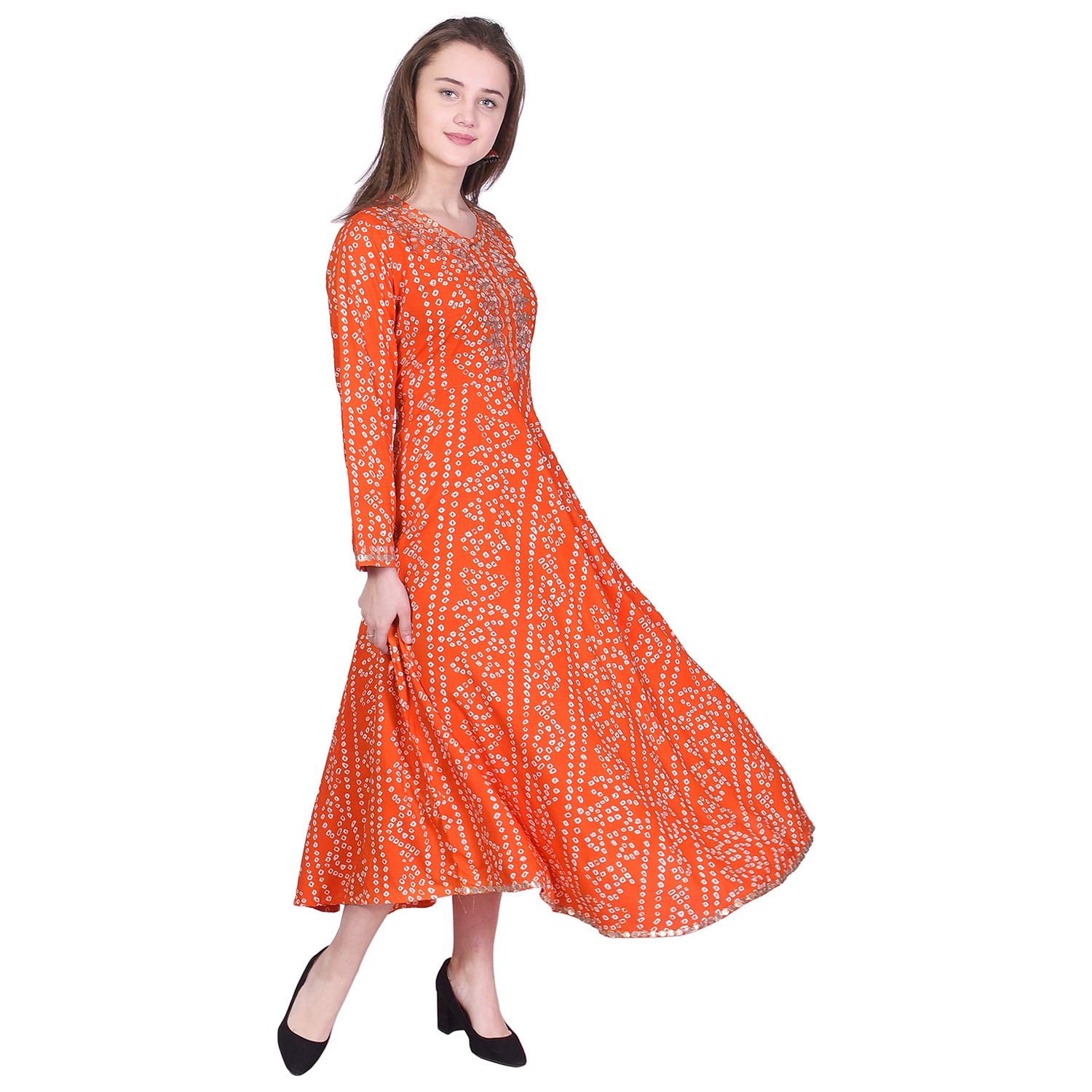 bandhani one piece dress