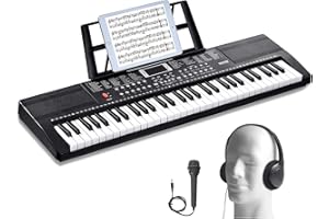 VEVOR 61 Key Digital Keyboard Piano, 200 Tones 200 Rhythms, Electric Portable Piano Keyboard Kit with 60 Demo Songs Built-In 