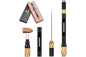 HANCIGAR Cigar Punch 4 in 1 Cigar Needle Portable Cigar Drill Gift Box Packaging (Gold + Black)