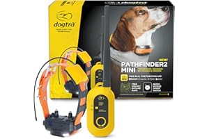Dogtra Pathfinder 2 Mini GPS Dog Tracker e Collar 4 Mile Long Range LED Light No Monthly Fees Free App Waterproof Smartwatch Control Based Real Time Tracking Multiple Dogs Smartphone Required
