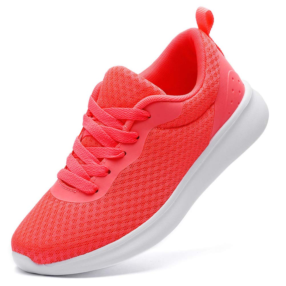 DADAWEN Women's Athletic Walking Shoes Lightweight Casual Breathable Mesh Running Sneakers Hot Pink US Size 6