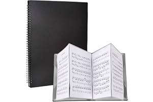 Dokpav Sheet Music Folder, 4 Pages Expand A4 Piano Sheet Music Binder, Waterproof Shell Creative Score Binder for Holding She
