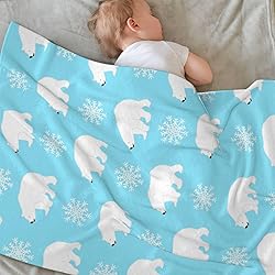 Duduho Cute Polar Bears with Snowflakes Baby