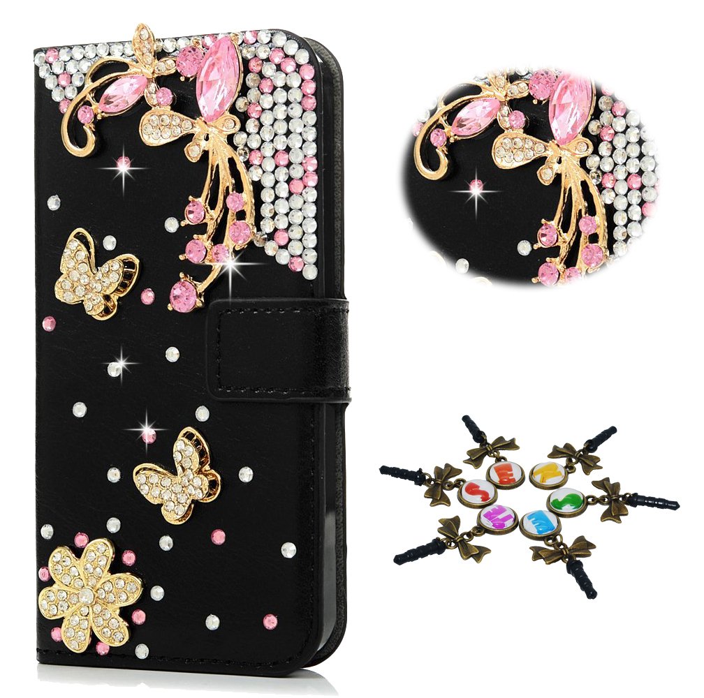 Best Lg K10 Pink Leather Phone Case With Rhinestones