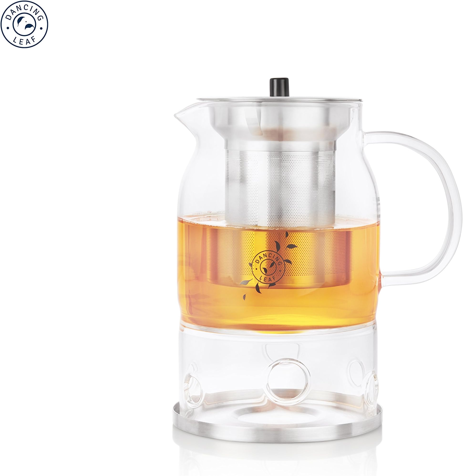 Dancing Leaf 600ml La Tetera Tea Pot with Attached Warmer and Removable Stainless Steel Infuser