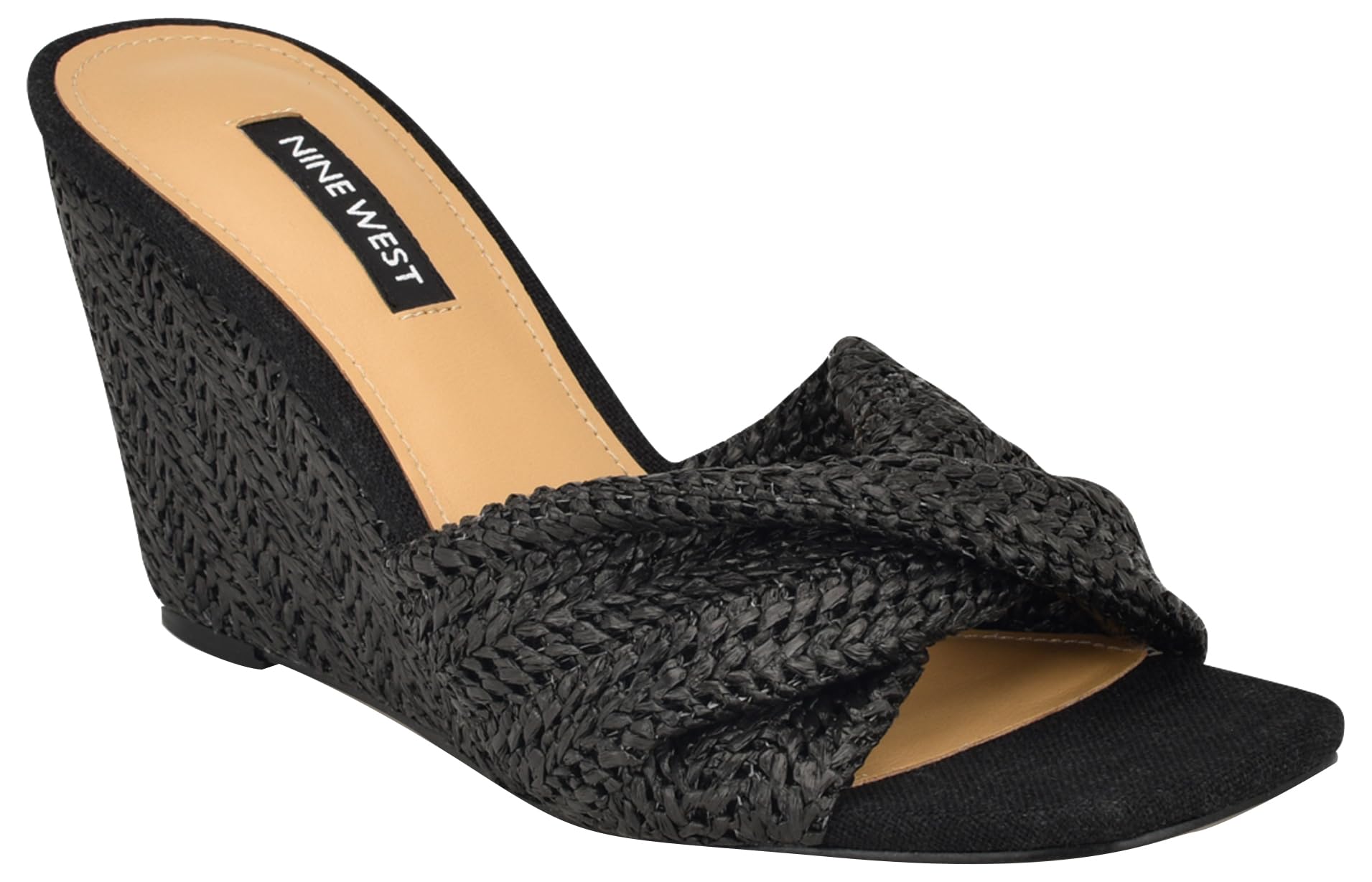 Nine West Women’s Nikhil2 Wedge Sandal, Black 001, 8