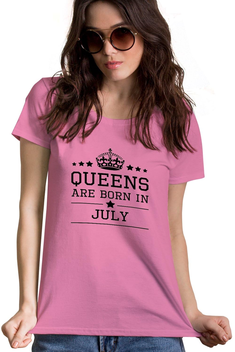 queens are born in july design1 pink t-shirt | birthday gift for women, girls, mother, wife, sister, girlfriend, her
