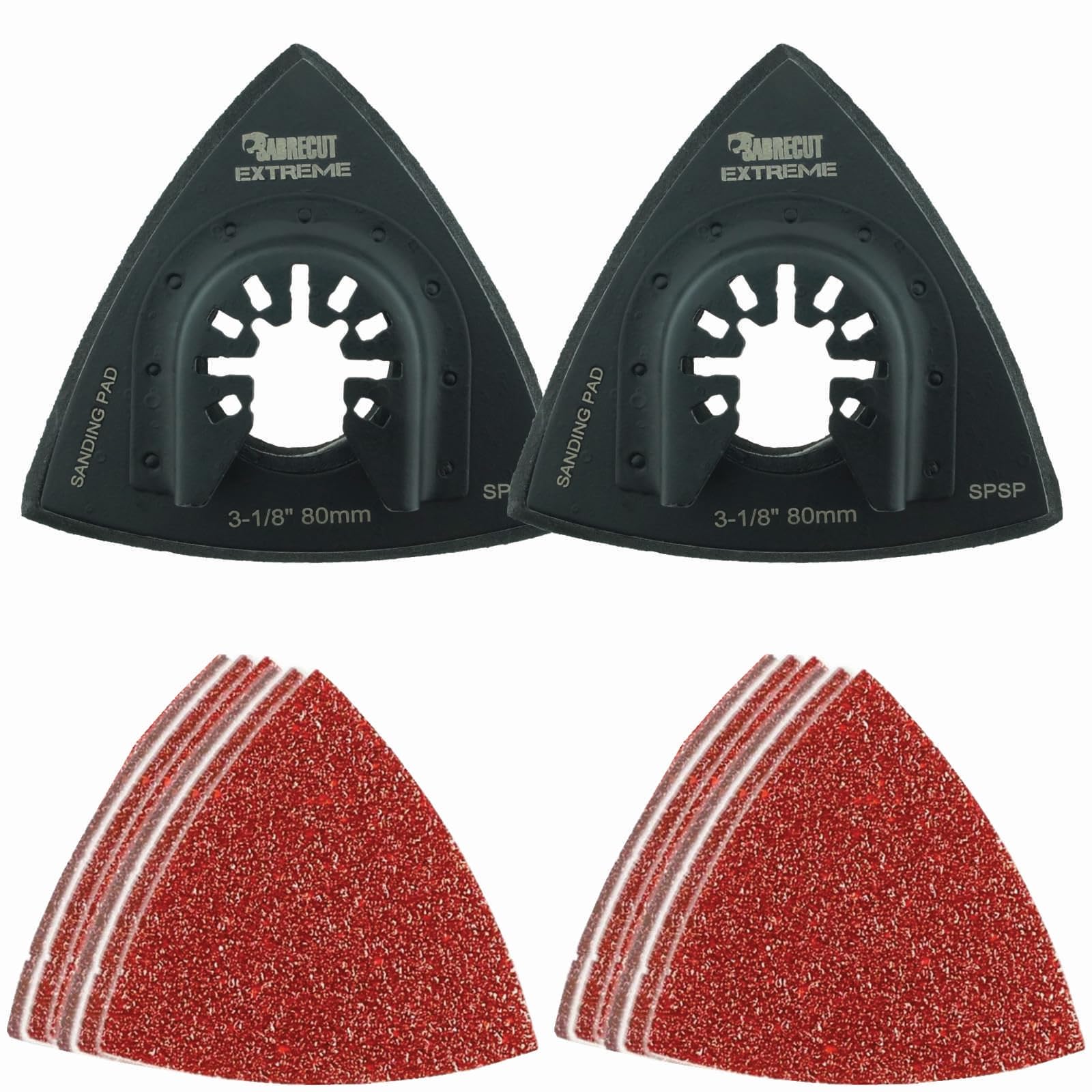 42 x SabreCut SPKA42SK Fast Fit Sanding Kit Compatible with Dewalt Stanley Black and Decker Bosch Fein (Non-StarLock) Makita Milwaukee Parkside Ryobi Worx (Fast Change) Workzone Multitool Accessories