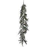 Creative Co-Op Faux Spruce and Pine Garland with Natural Pinecones, Green