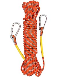 Ingenuity Outdoor Climbing Rope 10M(32ft) 20M(64ft) 30M (96ft) 50M(160ft) Static Rock Climbing Rope, Escape Rope Ice Climbing Equipment Fire Rescue Parachute Rope
