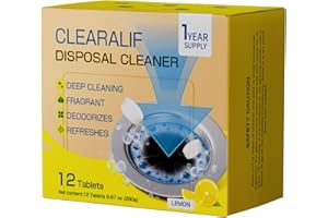CLEARALIF Household Garbage Disposal Cleaners, 12 Tablets, Fresh Lemon Scent, Compatible With All Disposals