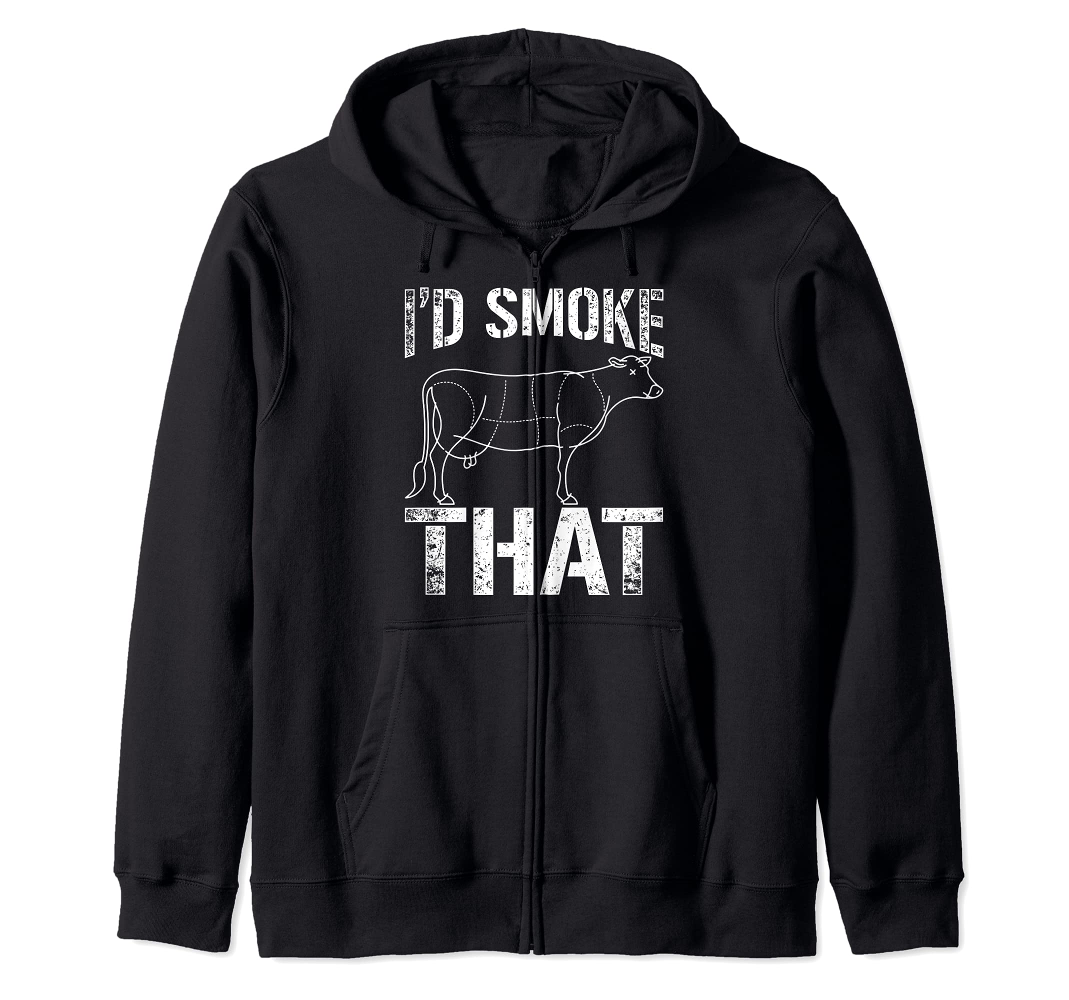 Smoked Meat Grilling Steak BBQ Chef Grill Steak Barbecue Zip Hoodie