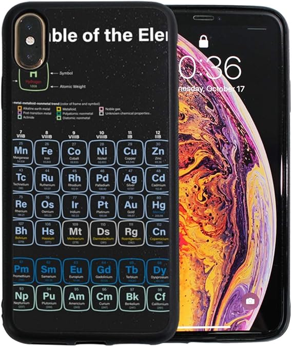 Amazon Com Periodic Table Of Elements In Black Background Iphone