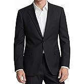WYWK Men's 2-Piece Single Button Slim Fit Suit for Men Solid Color Jacket Pants Square Set Wedding Business Party