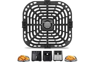 GXF Air Fryer Grill Plate for Instant Pot Vortex Plus 6 in 1 6 QT Gourmia GAF735 6 QT Air Fryer, Air Fryer Accessories Replacement Tray Rack Parts Grill Pan Crisper Plate, Dishwasher Safe