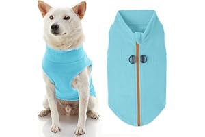 Gooby Zip Up Fleece Dog Sweater - Turquoise, Large - Warm Pullover Fleece Step-in Dog Jacket with Dual D Ring Leash - Winter Small Dog Sweater - Dog Clothes for Small Dogs Boy and Medium Dogs