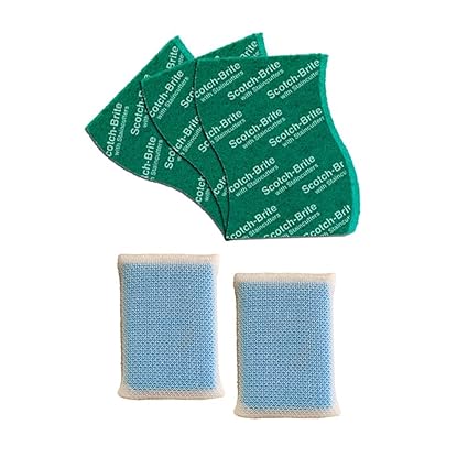 Scotch-Brite Scrub Net Sponge (Pack of 2) and Scrub Pad Large (Pack of 3)