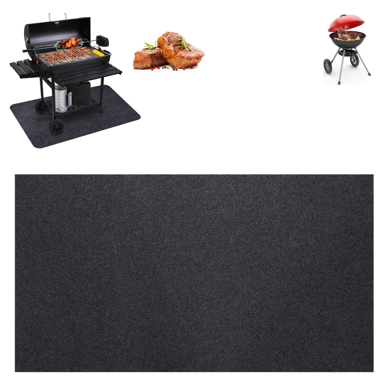 BBQ Mat Heat Resistant Floor Protector for Patio and Backyard Grilling, Indoor/Outdoor Grill Covers Pad