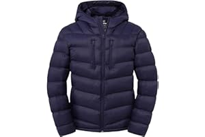 Wantdo Men's Winter Jacket Waterproof Winter Coat Thick Puffer Jacket with Hood