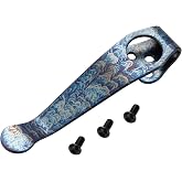 A.I.FORCE Titanium Deep Carry Pocket Clip Replacement for Spyderco Para 3 | Includes 3 Screws, Pocket Clip for Spyderco Paramilitary 2, Smock, Delica, Endura &amp; More Models Knives, Crackle Pattern