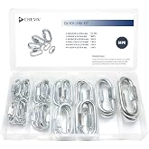 34 PCS Quick Link Kit Chain Link Assortment Chain Connectors (6 Sizes) | Carbon steel,DIY, Hanging Decor, Trailers, 220 to 1600 LBS Capacity