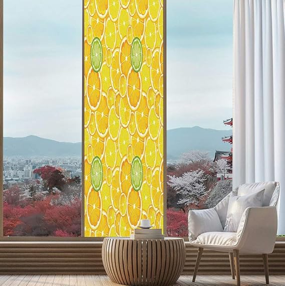 Amazon Com Yoliyana Static Cling Decorative Window Film Yellow