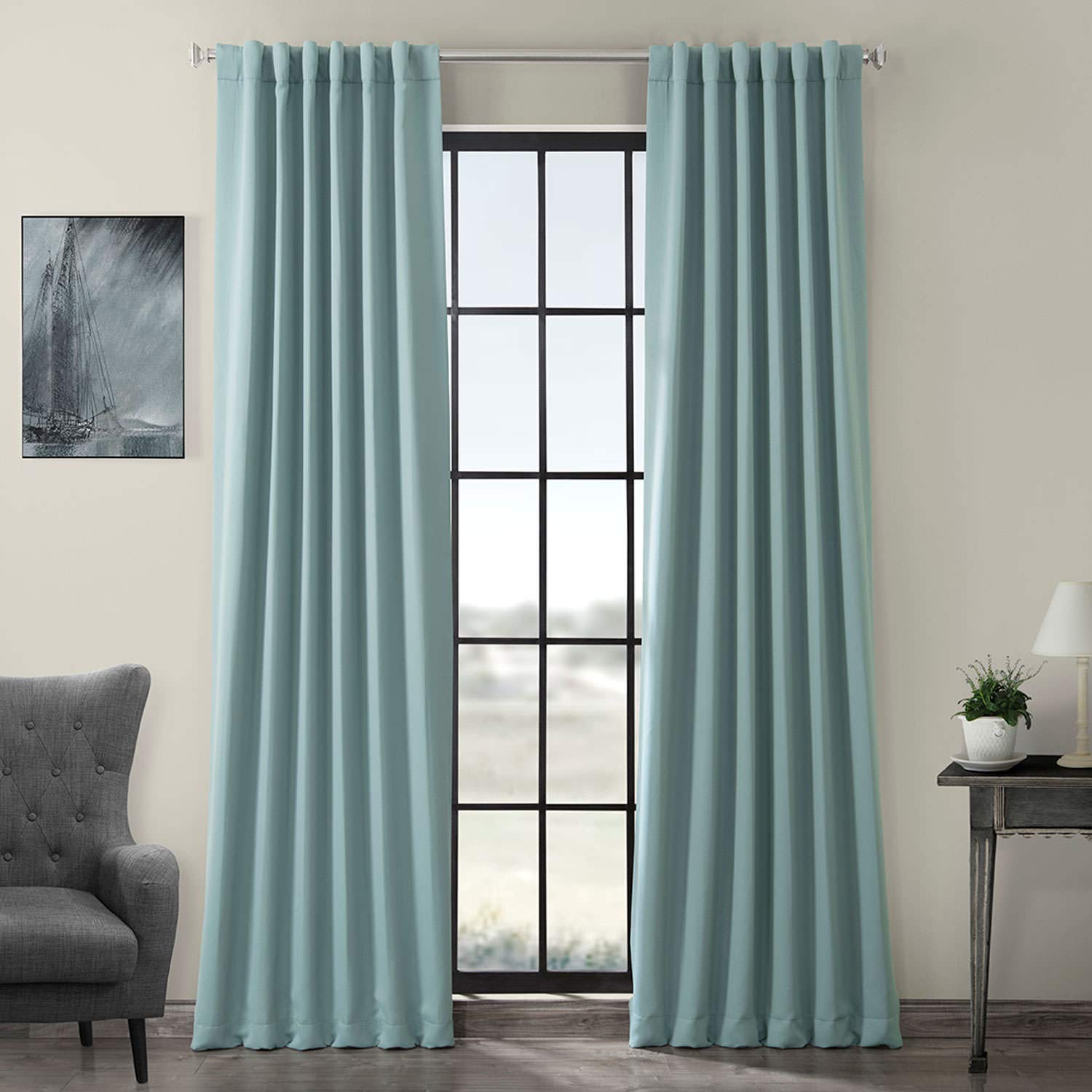 HPD Half Price Drapes Room Darkening Curtains 96 Inches Long for Bedroom & Living Room (1 Panel), 50 X 96, Juniper Berry — image 1