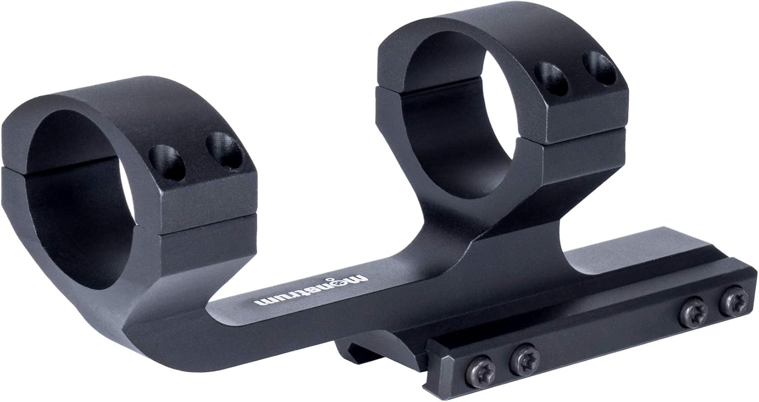 Monstrum Slim Profile Series Offset Cantilever Picatinny Scope Mount | 1 inch Diameter | Black : Sports & Outdoors