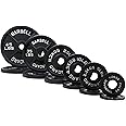 Fitvids Olympic Cast Iron Plate for Strength Training and Weightlifting, Pairs, Sets or Set with Barbell, Multiple Sizes