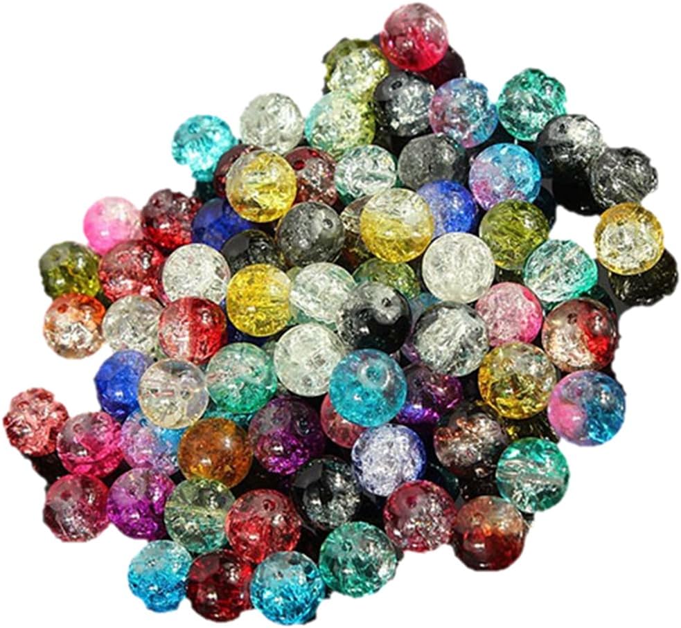 100pcs 8mm Mixed Colourful Glass Crystals Beads for Jewellery Making
