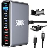 500W USB C Fast Charger Block, PD3.1 140W Multi-Port USB Charging Station, GaN Ⅲ PD PPS Fast Charging Station for Multiple Devices,Laptop Wall Charger Compatible with iPhone 17/iPad/MacBook etc