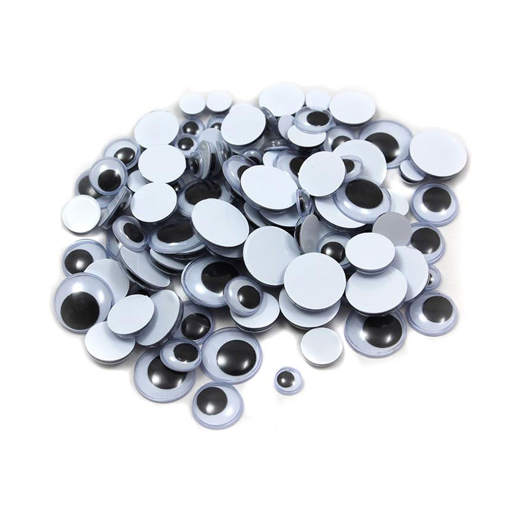 SHATCHI Wiggle Eyes Googly Wiggly for DIY Art and Craft Scrapbooking Accessories Self Adhesive Teddy Bear Doll Making Toys, Black and White