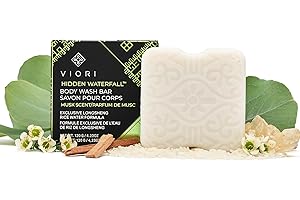 Viori Hidden Waterfall Body Wash Bar Soap - Sweet Musk Organic Soap Bar - Extra Moisturizing Natural Body Soap